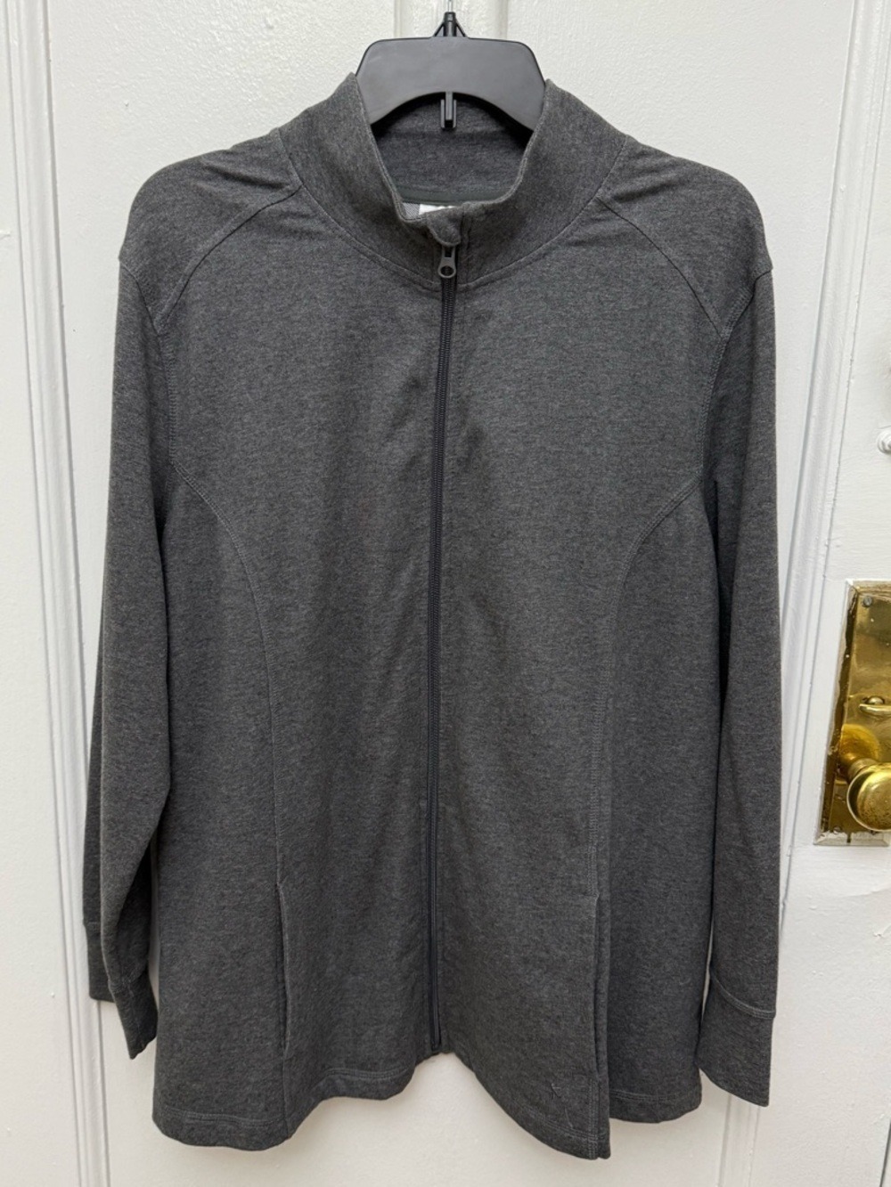 Danskin Dark Gray Full Zip Lightweight Sweatshirt 2 Pockets Size 2X